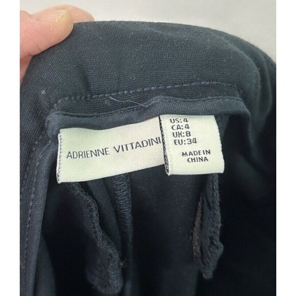 Adrienne Vittadini Black Zipper Detail Straight Leg Leggings Size 4 - Picture 12 of 13